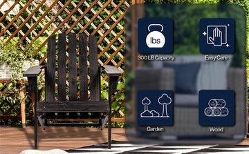 Westport Outdoor Patio Traditional Acacia Wood Adirondack Chair - JONATHAN Y